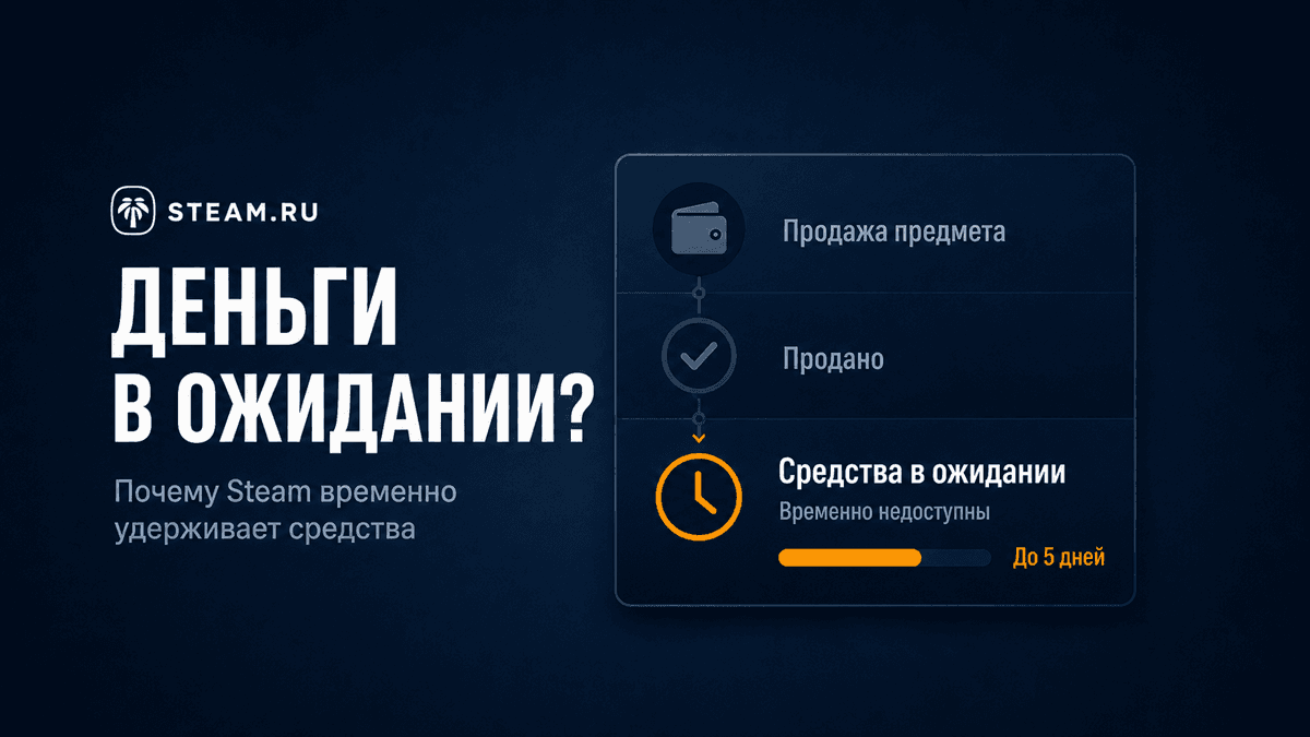 Деньги от продажи предмета в Steam находятся в ожидании: что это значит