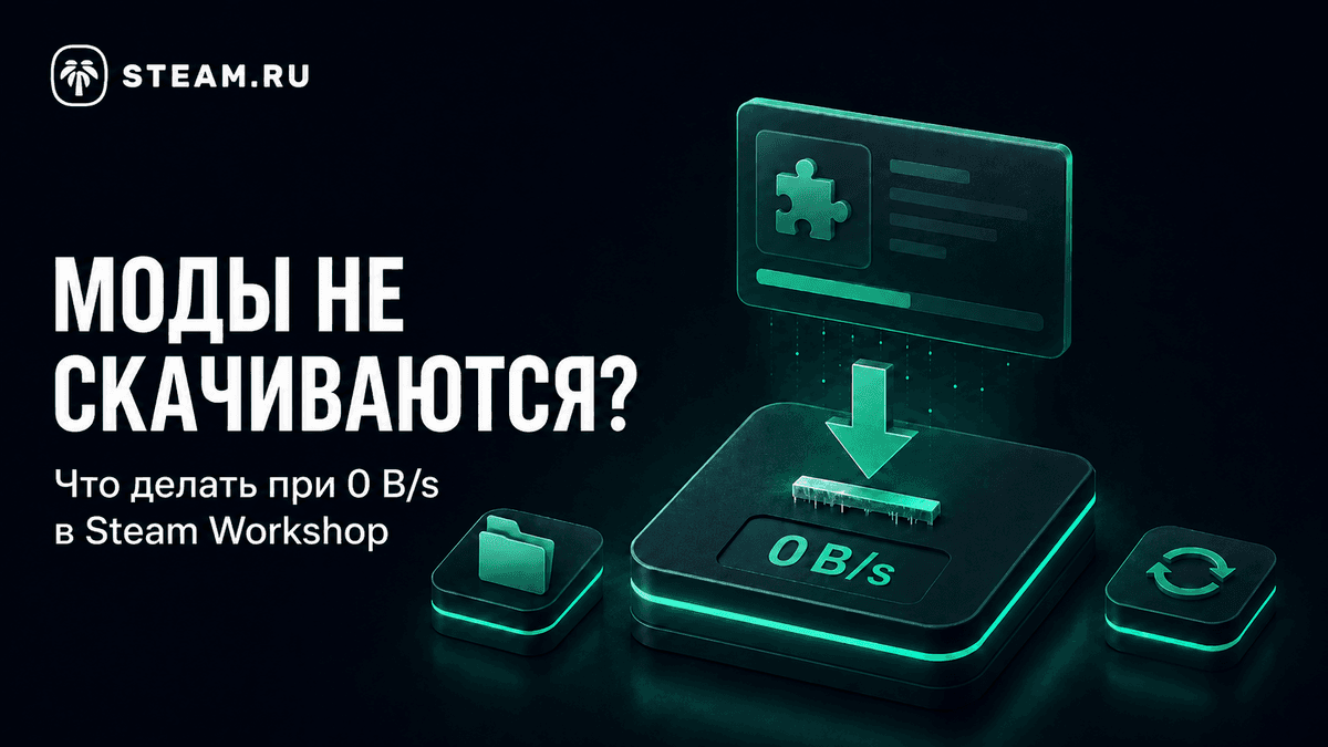 Мастерская Steam не скачивает моды — загрузка стоит на 0 B