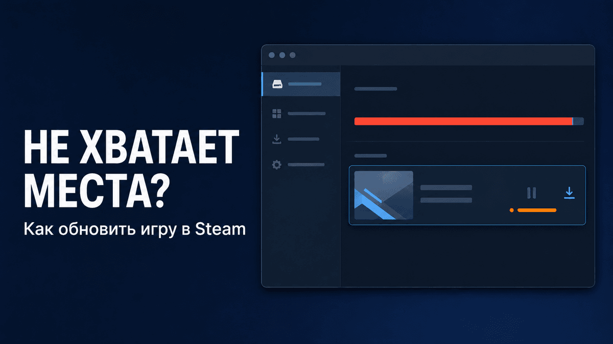 Steam пишет «Недостаточно места» при обновлении игры: что делать